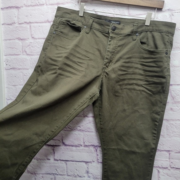 G Fried Denim Olive Green Jeans Mens 38x32 Slim Stretch Straight Leg Casual - Picture 4 of 9